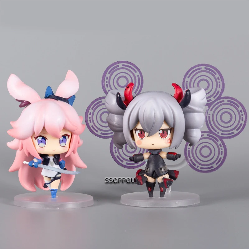 

2pcs ACG Game Honkai Impact 3 Figure Yae Sakura Bronya Zaychik 10cm Collection PVC Action Figure Combat Version Model Toy Doll