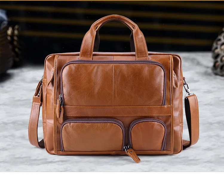 Сумка тоут мужская из натуральной кожи деловой многослойный портфель для