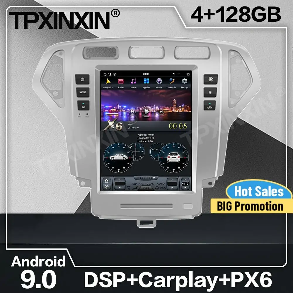 

Автомобильный радиоприемник 128G Tesla Screen DSP Carplay Android 9 2 Din стерео приемник для Ford Fusion Mondeo 2007-2010 GPS рекордер аудиоблок