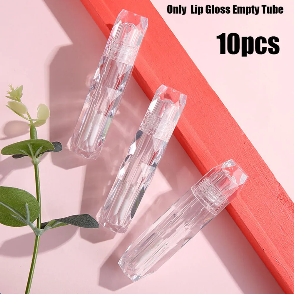 

5/10Pcs Transparent Plastic Lip Gloss Empty Tube Lipstick Empty Tube Cosmetic Transparent Lip Gloss Tube