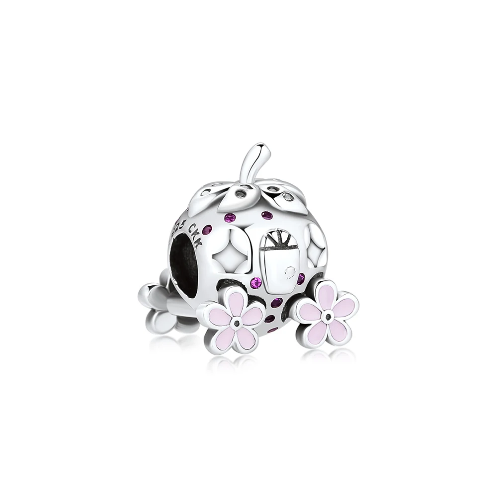 

Fits for CKK Charms Bracelets Pave Strawberry Beads with Red CZ 100% 925 Sterling-Silver-Jewelry Free Shipping