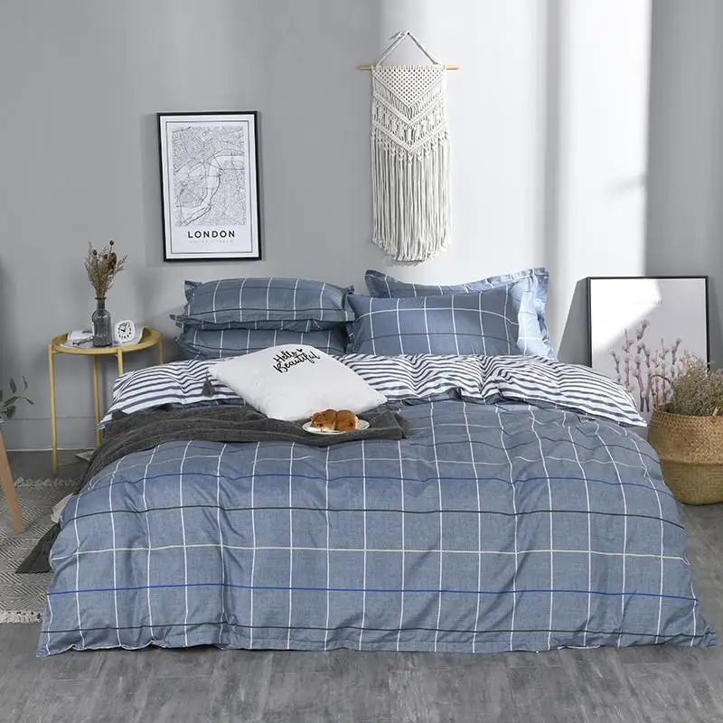 

Постельное белье в полоску 55 размеров, комплект king queen, 4 шт./компл., роскошный комплект с пододеяльником, с AB сторонами