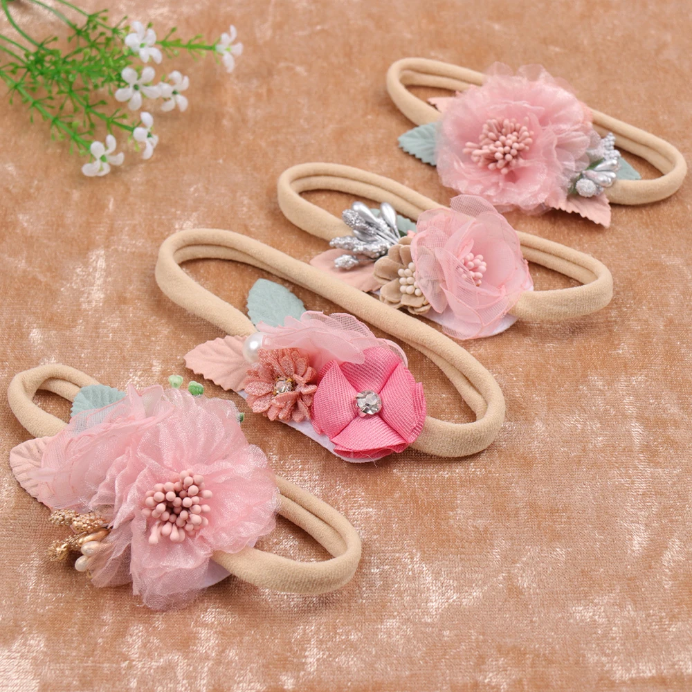 Повязка на голову с искусственными цветами ncmama маленького размера для маленьких