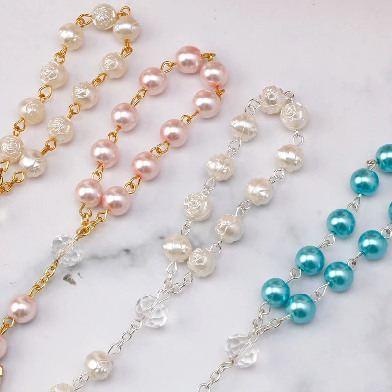 Четки для крещения Акриловые миниатюрные четки с ангелом первого причастия