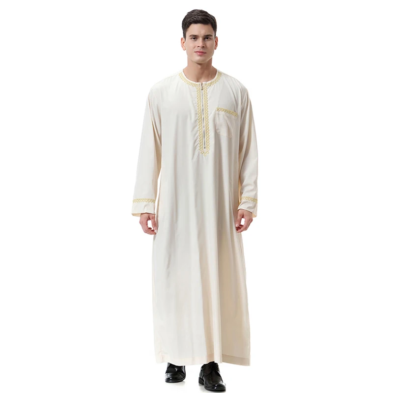 Robe Long Sleeve Muslim Islam Saudi Arabia Clothing Men Arabic Abaya Thobe Pakistan National Costumes Kaftan Middle East Plus
