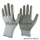 Нитриловые промышленные рабочие перчатки белые полиэфирные оболочки нитриловые гладкое покрытие строительные перчатки маслостойкие для работы Лот 12 пар