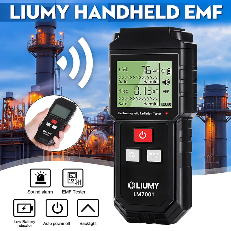 LIUMY ручной EMF метр и батарея электромагнитного поля излучения тестер Мини цифровой ЖК-детектор Дозиметр для компьютера телефона