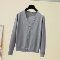cardigan women sweater mujer 2021 knitted long sleeve top solid v neck pull femme spring autumn korean casual loose jersey mujer