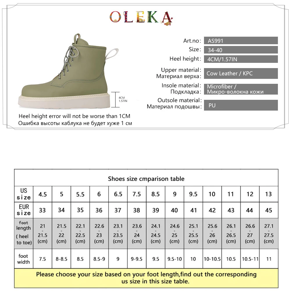 

OLEKA Leather Mid-calf Winter Ladies Boots Square Heel Riband Round Toe Boots Leisure Style Chelsea Boots New AS991