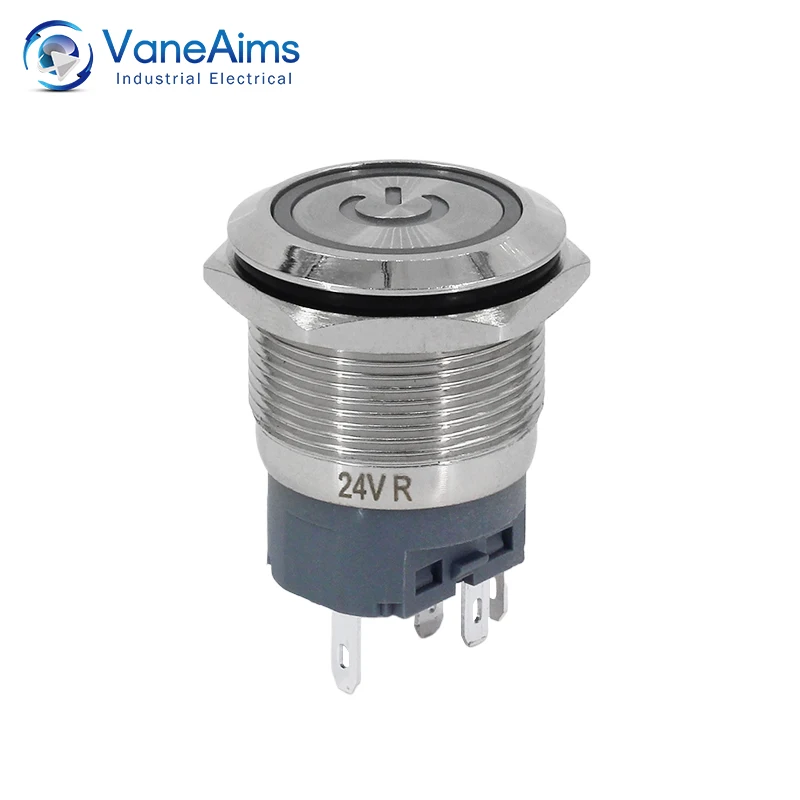 Металлическая маленькая кнопка фиксации питания переключатель мгновенного