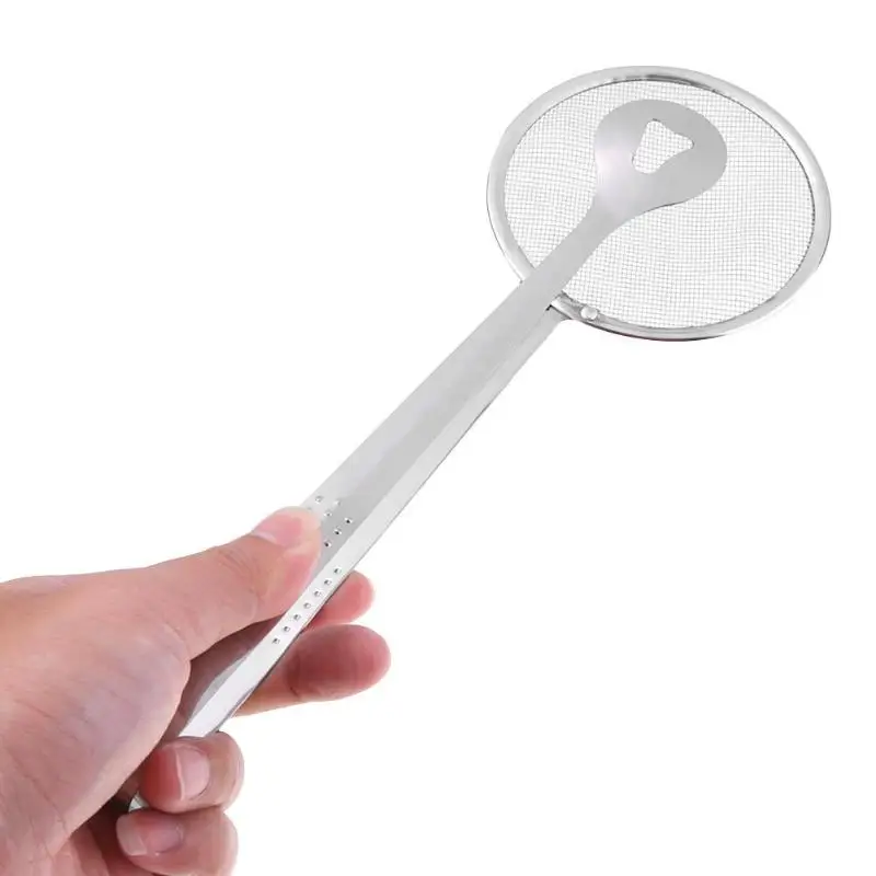 Multi-functional Food Filter Spoon With Clip Mesh Strainer Spoon Oil-Frying BBQ Salad Kitchen Colander Stainless kitchen Gadgets