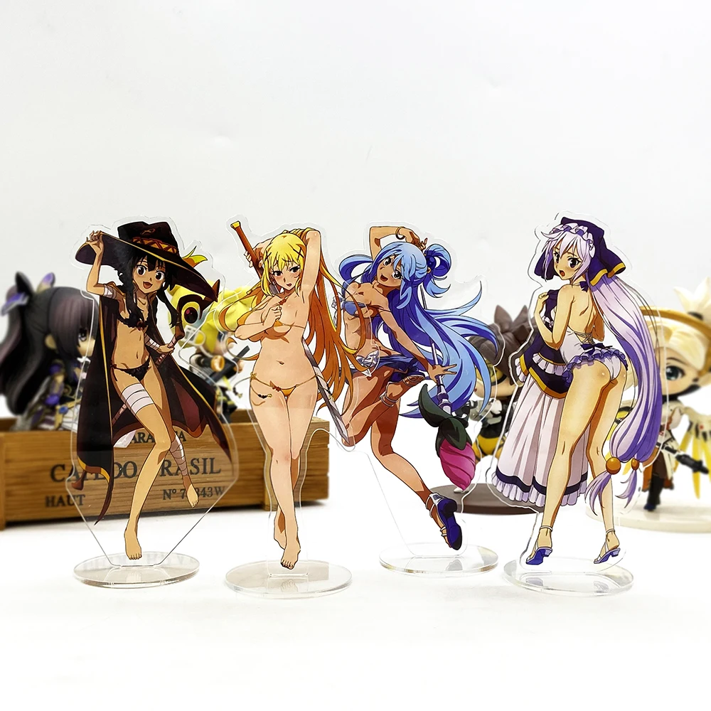 

KonoSuba Aqua Darkness Megumin Eris bikini anime toy acrylic standee figurines desk decoration cake topper