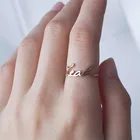 Кольцо с именем на заказ, из нержавеющей стали, Золотое кольцо с минимальным именем, ювелирное изделие, курсивное кольцо с надписью для женщин