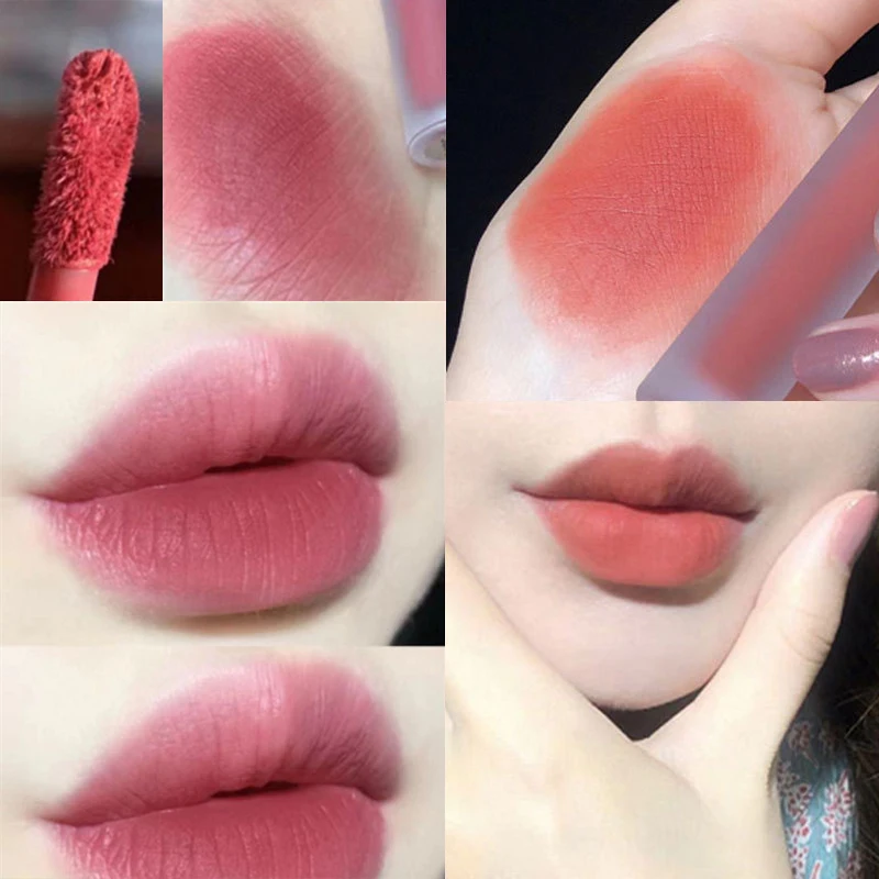 Водостойкая жидкая помада металлический матовый блеск для губ макияж бархатный