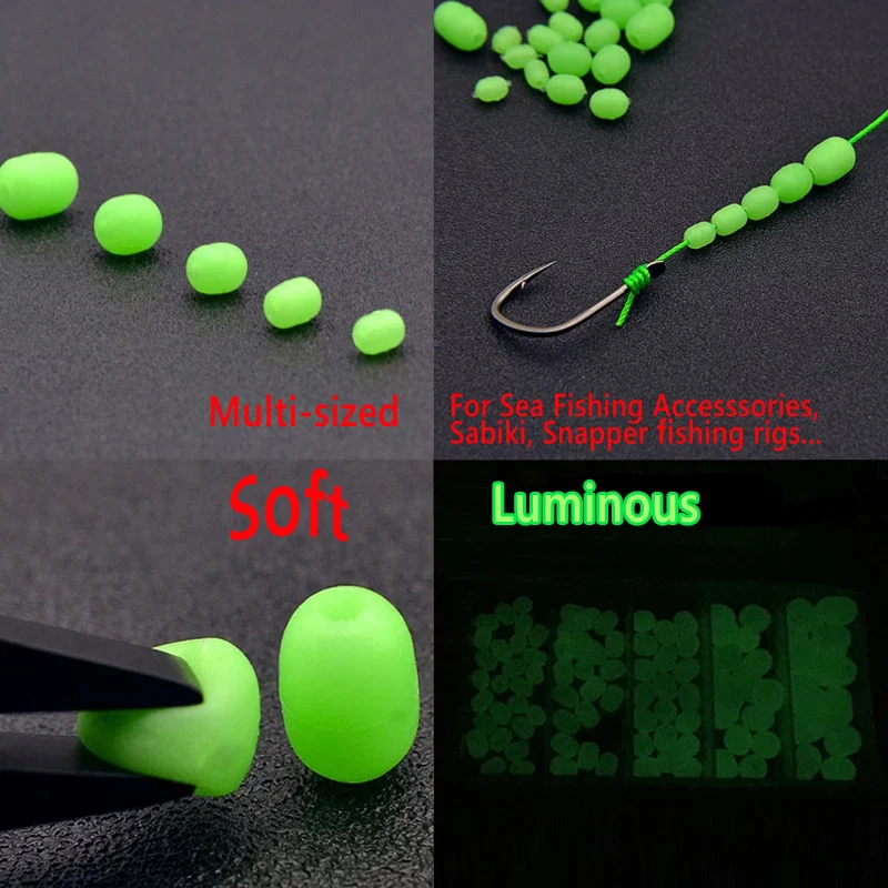 1 коробка 385 шт./компл. комбинированные светящиеся рыболовные бусины в темноте
