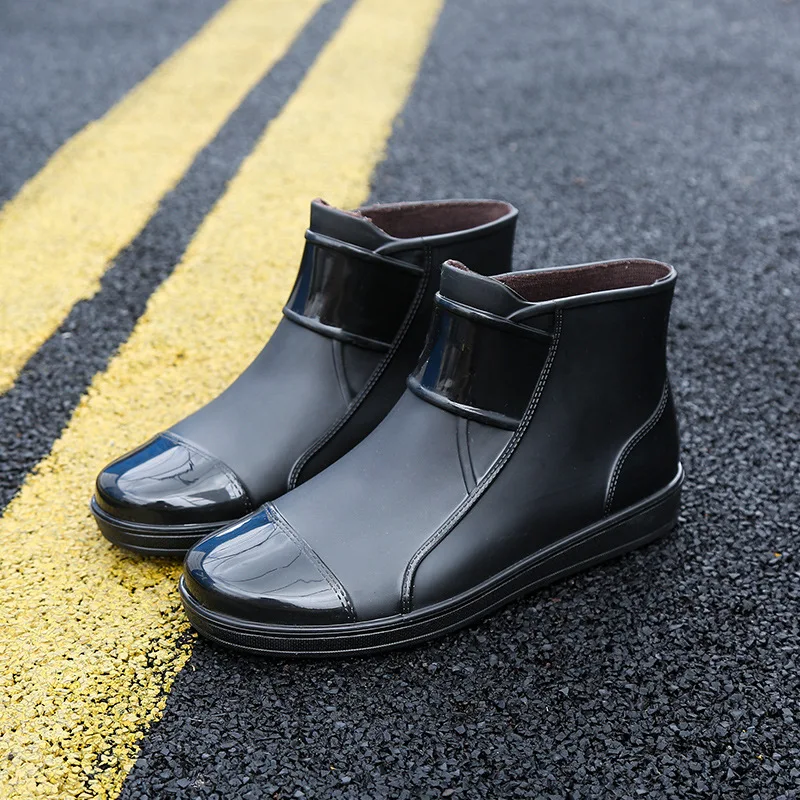

Vogue Waterproof Rainboots Men Rubber Ankle Boots Couples Rainboots Non-slip Wash Shoes Chef Work Shoes Adult Rain Shoesdf45