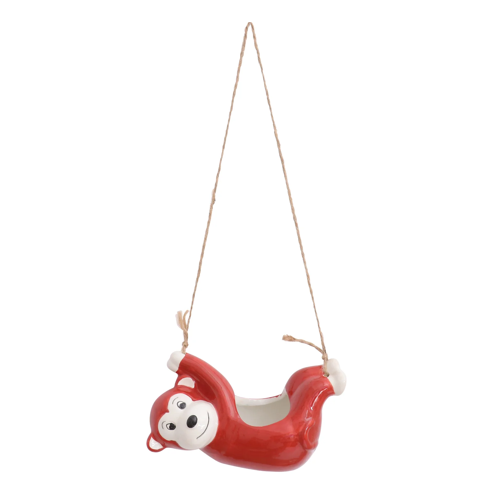 

Monkey Shape Design Ceramic Animal Flowerpot Hanging Bonsai Pot Decor Fairy Gardening Plants Potted Animal Flowerpots