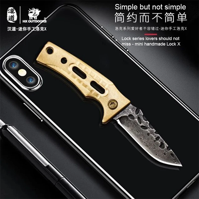 Ручной Мини-нож из дамасской стали Hando карманный многофункциональный Подарочный