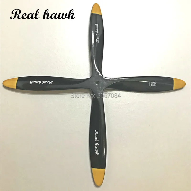 4 Blade 11x6/11x7/11x8 CCW or CW Black Wooden Propeller For Scale RC Gas Airplane Model