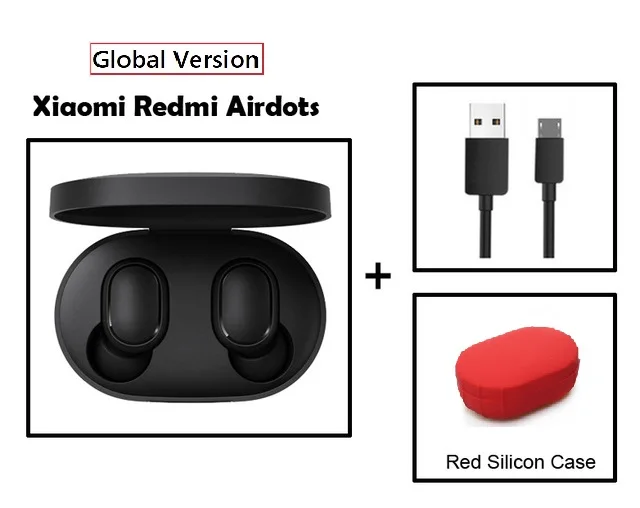 Xiaomi Redmi Xiaomi беспроводные наушники Голосовое управление Bluetooth 5,0 шумоподавление управление - Цвет: global add red cable