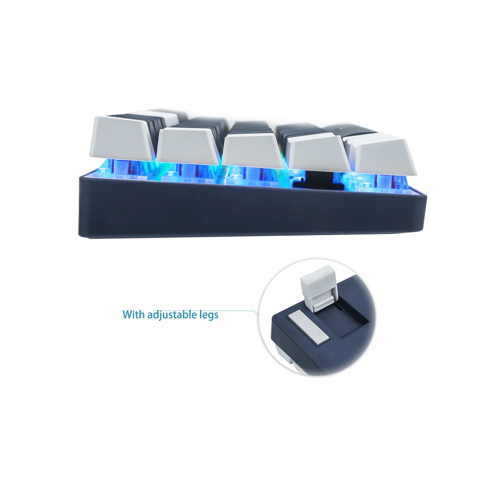 hou ji cq63 wiredwireless bluetooth mechanical keyboards 63 keys rgb led backlit gaming keyboard for win ios android laptop pc free global shipping