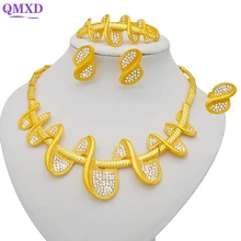African Women Big Necklace Women Jewelry Sets Jewelry Set For Women Gold Color Elegant Arab/Ethiopian Bridal Wedding/Party Gifts