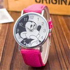 Новые модные брендовые кварцевые часы с кожаным ремешком, Детские повседневные наручные часы для мальчиков и девочек с мультяшным рисунком, часы