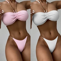 white and fans one shoulder bikini sets sexy high waist swimsuit two pieces swimwear women biquinis 2021 bathing suit