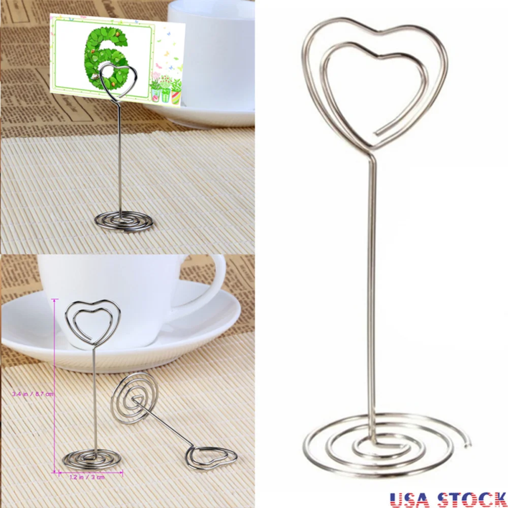 

10pcs Place Holder Heart Shape Wedding Party Favor Clips (Silver)