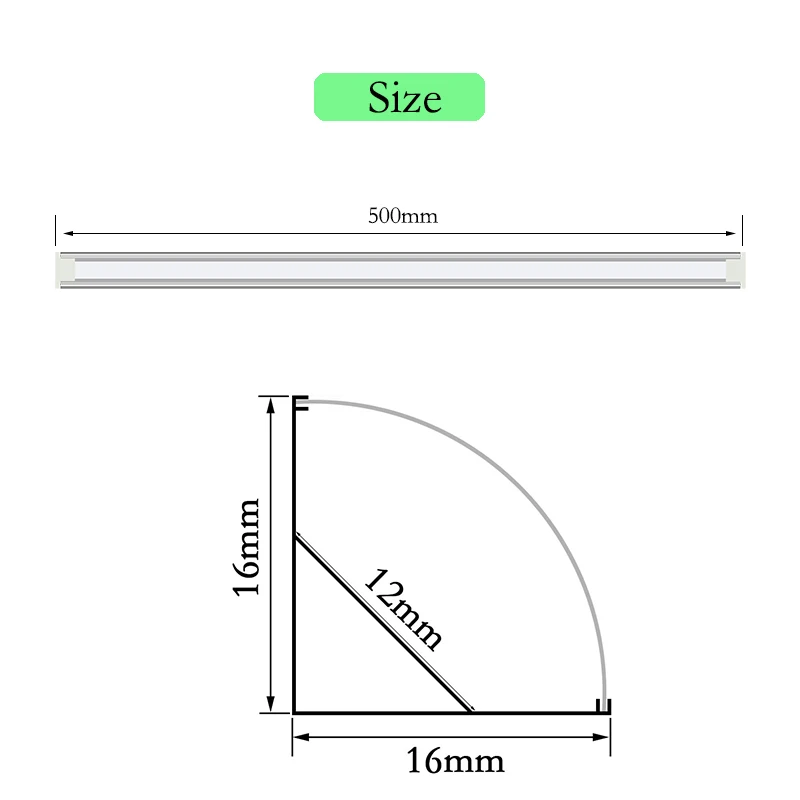 1 24 шт./лот треугольный угловой офисный световой ремень алюминиевый профиль для