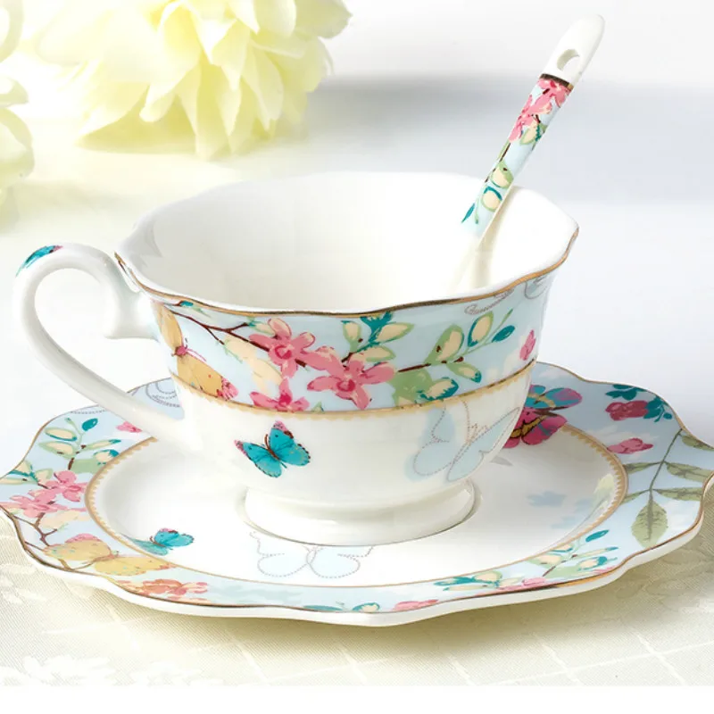 Керамическая чайная кофейная чашка из костяного фарфора блюдца традиционные