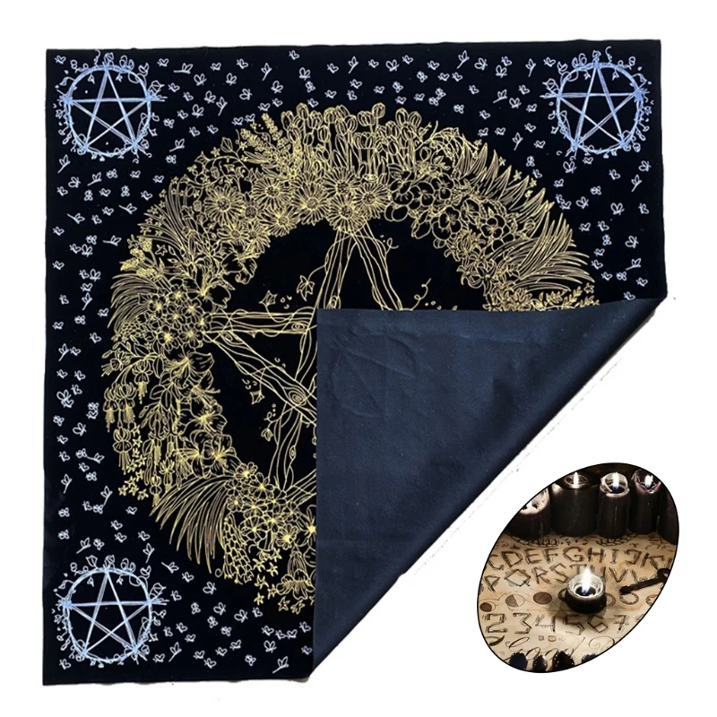 R58E Ta-rots Pad Rubber Pad Astrolabe Witch Divination Pendulum Divination Tablecloth Props For Board Game Square