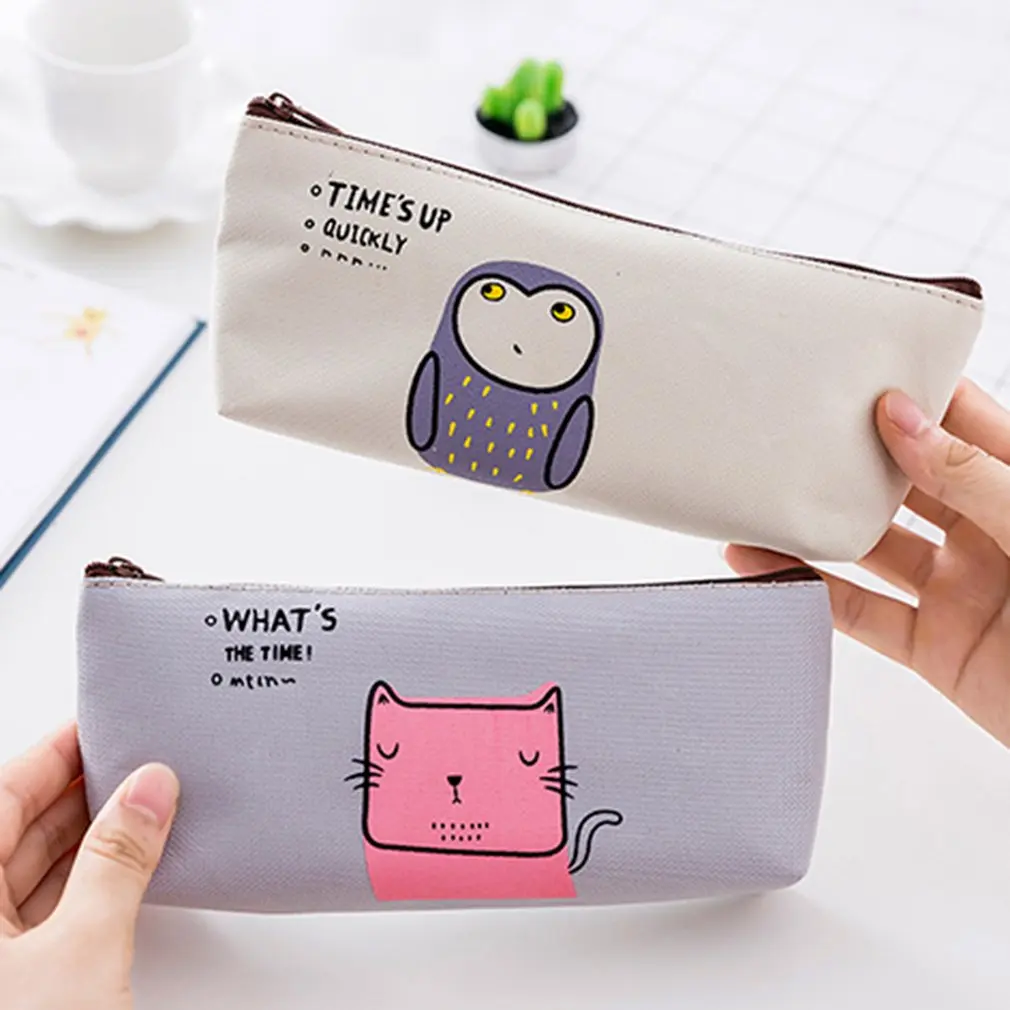 

1PCS Small Fresh Origin Lattice Pencil Case Office Stationery And School Supplies High Capacity PU Canvas Pencil Bag