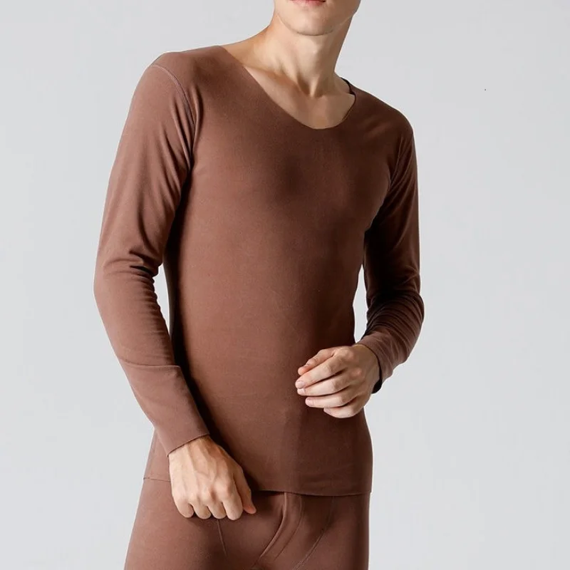 2022 Fashion Men Winter Thermal Underwear Long Johns O-Neck Set Warm Solid Beauty Comfortable Casual Dralon Suit BigSize M-5XL