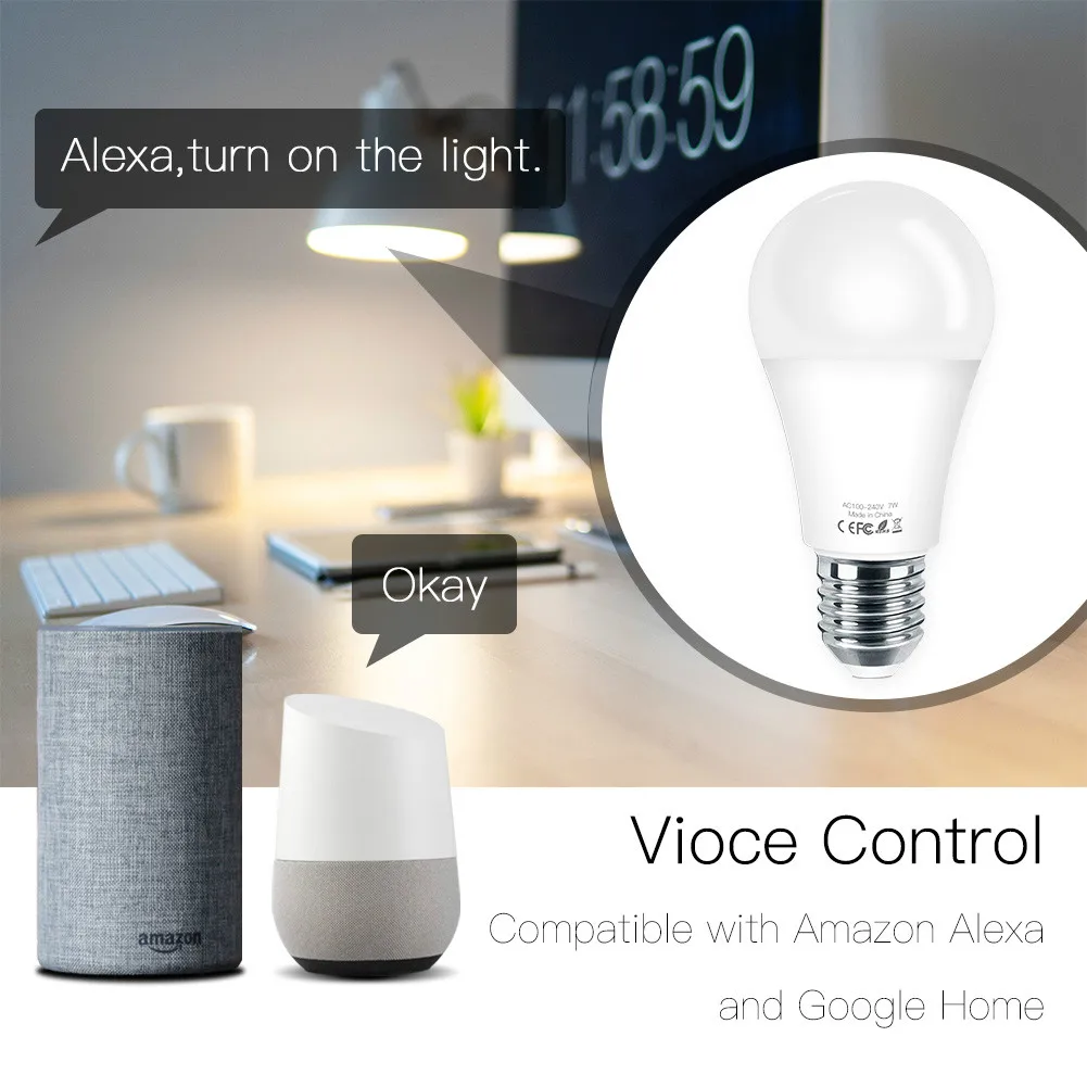 Умная лампа E27 с поддержкой Wi Fi 7 Вт RGB Smart Life|Пульты ДУ| |