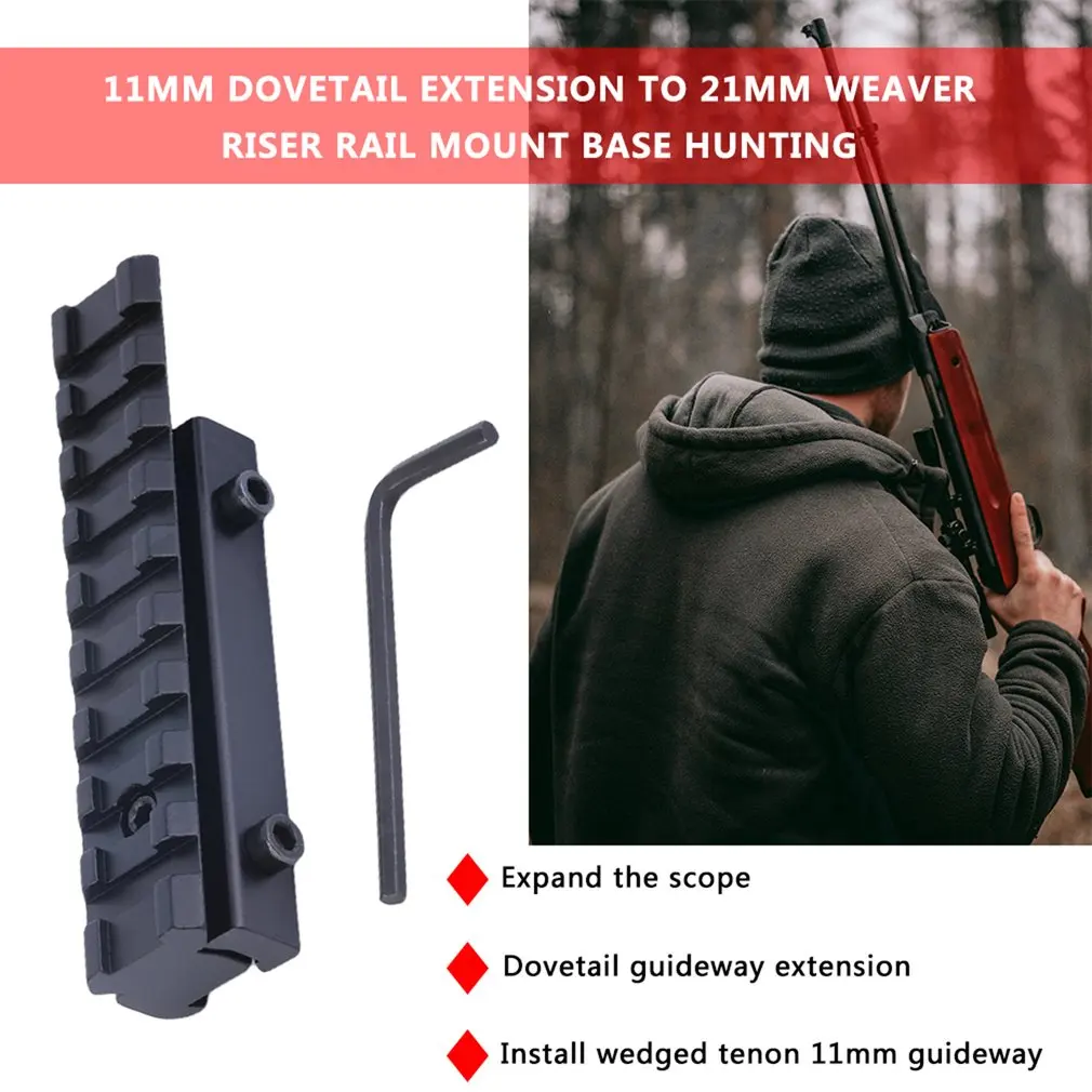 

1 set Excellent quality Dovetail Weaver Picatinny Rail Adapter 11mm to 20mm Tactical Scope Extend Mount Adapter for Hunting