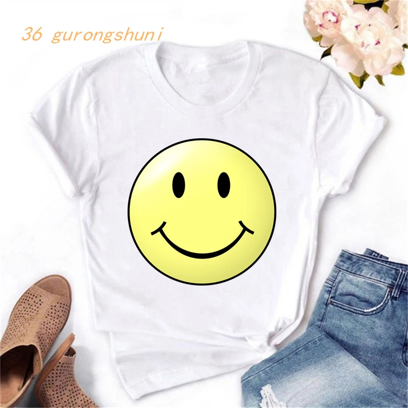 

anime tshirt fashion korean cute kawaii smile t shirt graphic t shirts tees women clothing 90s aesthetic clothes summer top tops