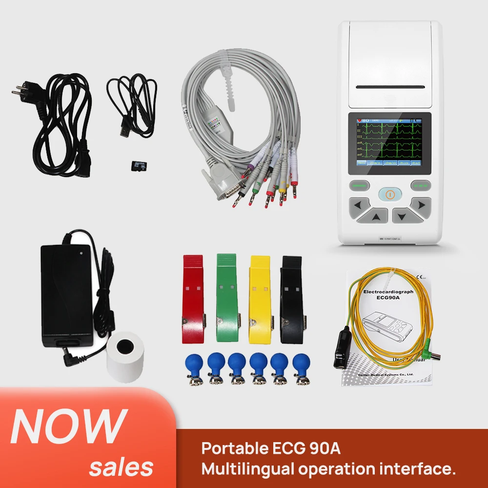 

CONTEC ECG90A сенсорный одноканальный ЭКГ-аппарат 12 свинцовый ЭКГ с бесплатным программным обеспечением для ПК