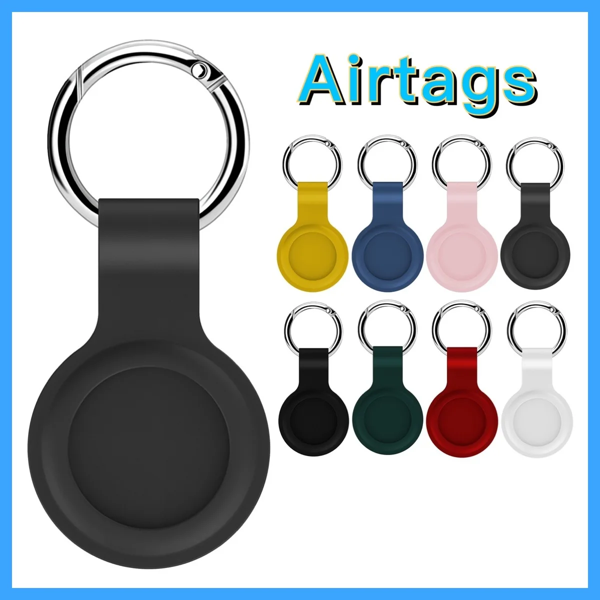

Siliconen Protector Cover Met Sleutelhanger Voor Airtags Shockproof Anti-Kras Anti-Val Siliconen Beschermhoes Shell Voor Air