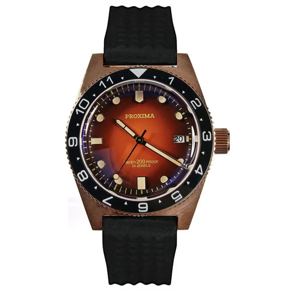 Мужские автоматические часы проксиа бронзовые мужские наручные для дайвинга