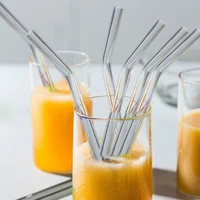 glass straws eco friendly reusable drinking straw for smoothies cocktails bar accessories with brushes