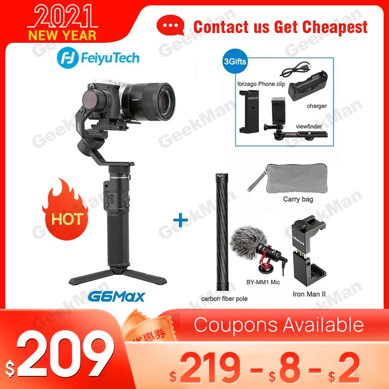 FeiyuTech Feiyu G6 Max 3 осевая карманная Камера карданный Стабилизатор Для беззеркальных