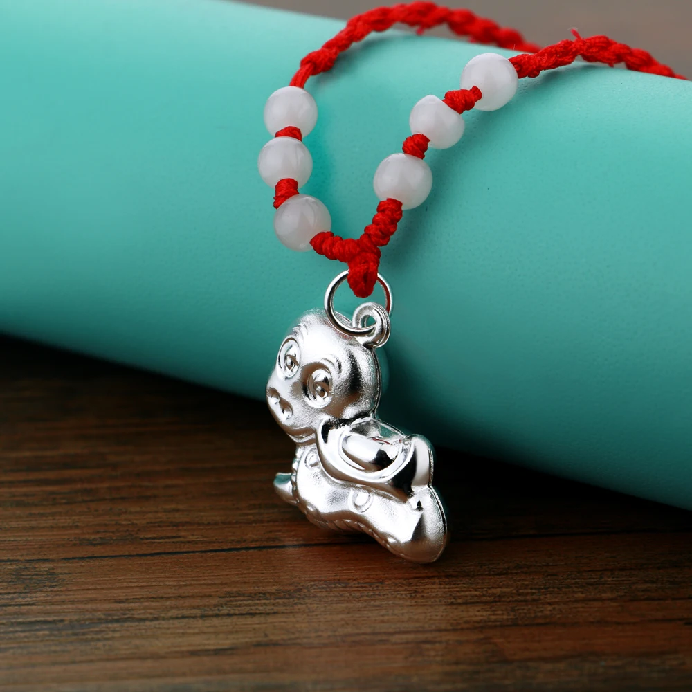 Женские 925 стерлингового серебра ожерелье подвеска в форме китайского знака