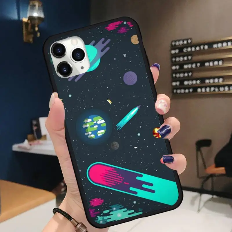 

Cartoon planet Phone Case for iPhone 11 12 pro XS MAX 8 7 6 6S Plus X 5S SE 2020 XR mini Funda