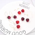 Женские вишневые серьги-подвески, длинные висячие серьги с красными кристаллами и фруктами, подарочные украшения