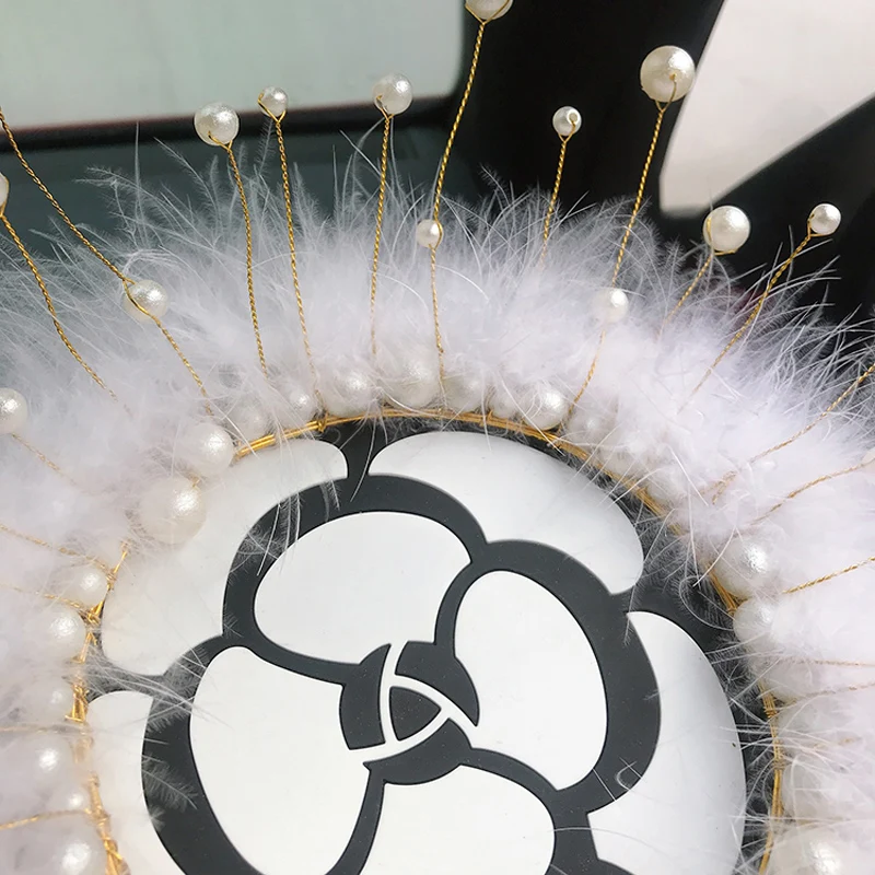 Зимний нескользящий автомобильный коврик с бусинами и жемчугом декоративный