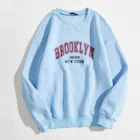 Женский свитшот с длинным рукавом, круглым вырезом и надписью