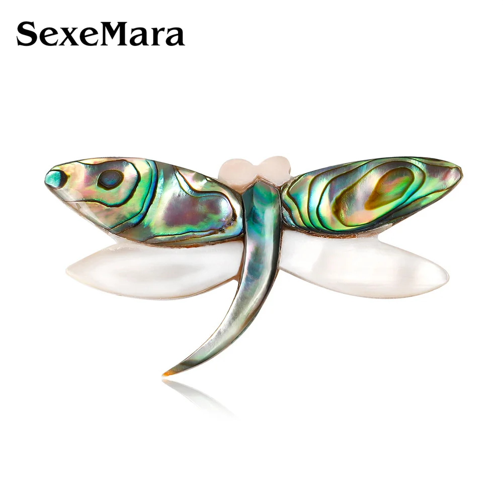 Женская акриловая брошь SexeMara зеленая металлическая в форме стрекозы аксессуар