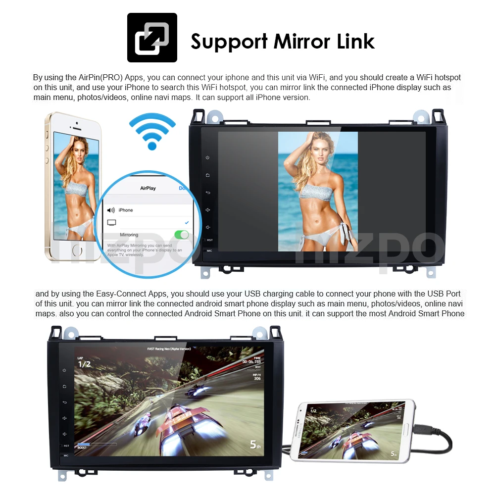 9 дюймов Android9.0 автомобиль без DVD Радио для Mercedes Benz/Sprinter/B200/W245/B170/W209/W169 VW Crafter с BT 4GWifi gps Радио 2 грамма