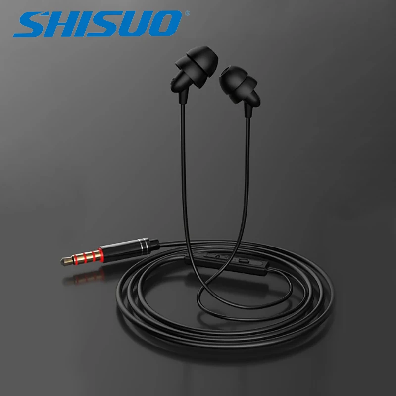 Проводные наушники-вкладыши SHISUO гарнитура с регулировкой громкости и микрофоном